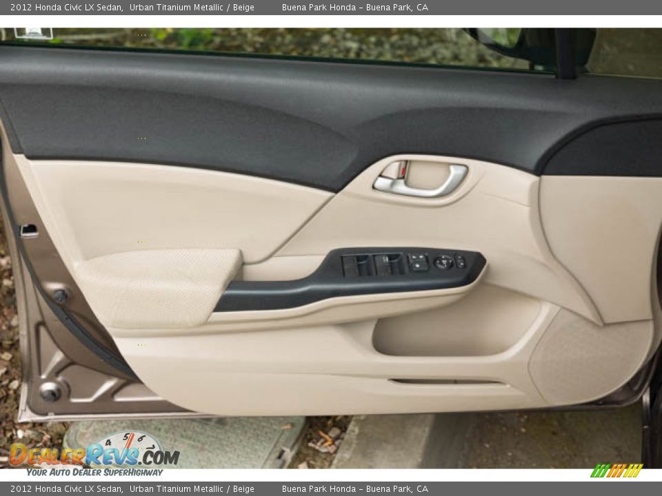 2012 Honda Civic LX Sedan Urban Titanium Metallic / Beige Photo #27