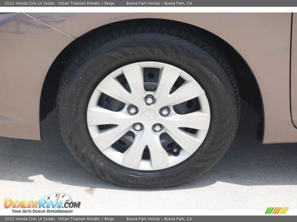 2012 Honda Civic LX Sedan Urban Titanium Metallic / Beige Photo #35
