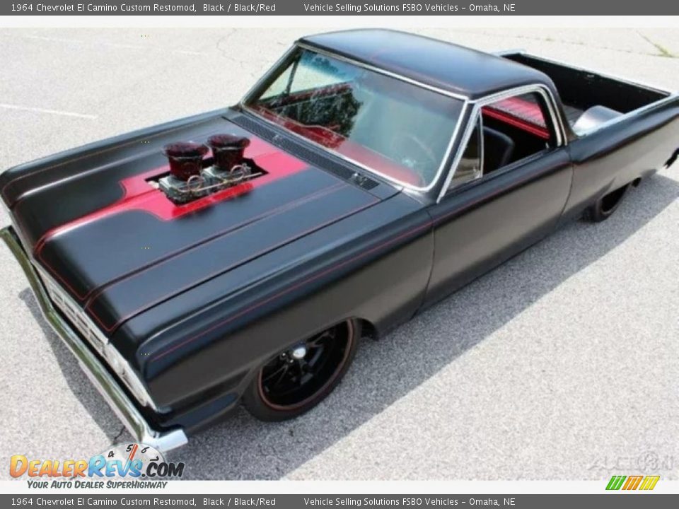 1964 Chevrolet El Camino Custom Restomod Black / Black/Red Photo #1