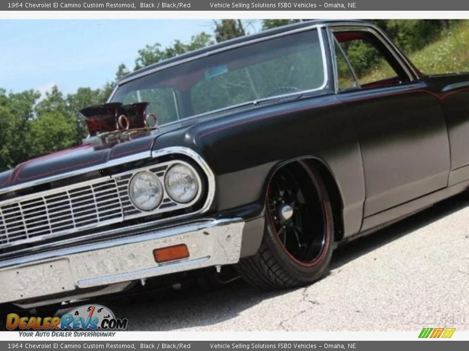 1964 Chevrolet El Camino Custom Restomod Black / Black/Red Photo #10