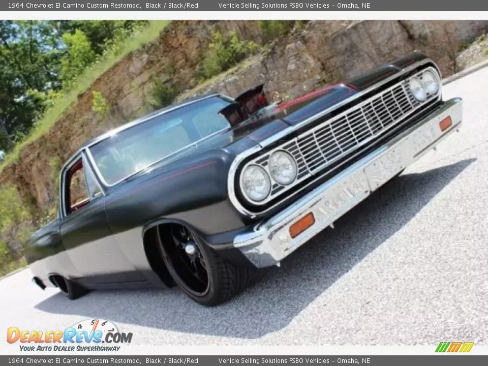 1964 Chevrolet El Camino Custom Restomod Black / Black/Red Photo #11