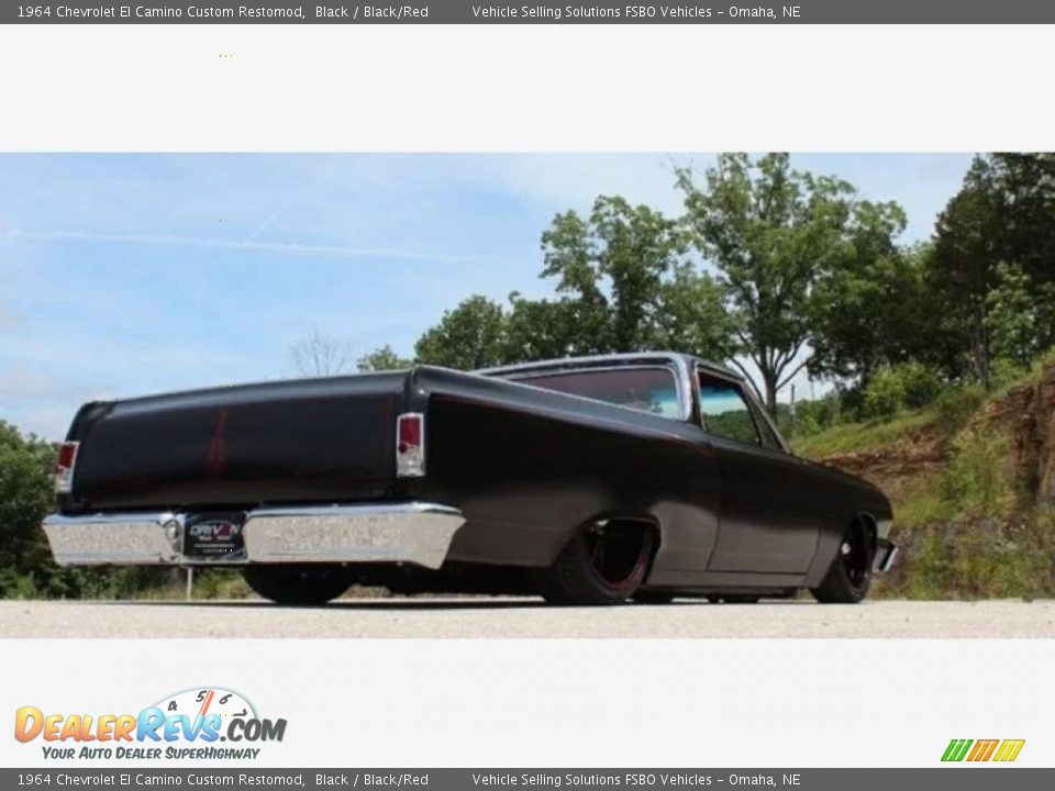 1964 Chevrolet El Camino Custom Restomod Black / Black/Red Photo #12