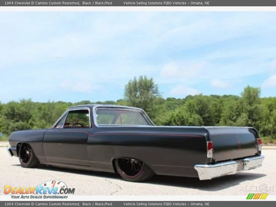 1964 Chevrolet El Camino Custom Restomod Black / Black/Red Photo #13