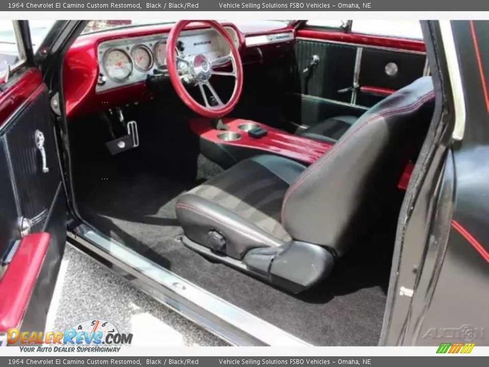 Black/Red Interior - 1964 Chevrolet El Camino Custom Restomod Photo #15