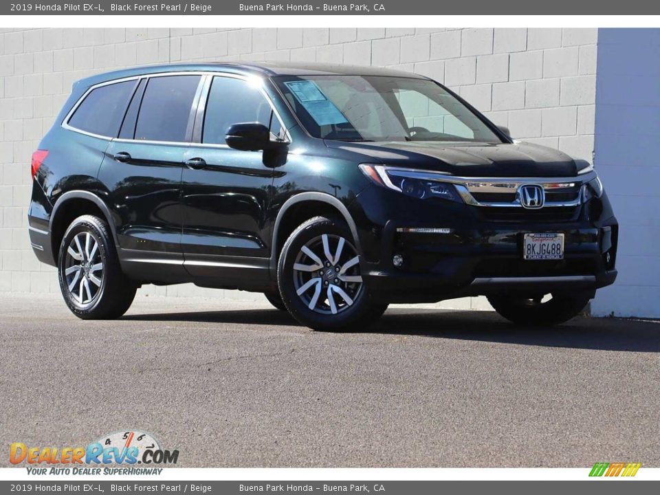 2019 Honda Pilot EX-L Black Forest Pearl / Beige Photo #2