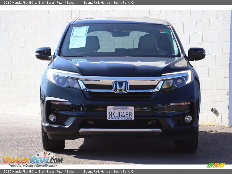 2019 Honda Pilot EX-L Black Forest Pearl / Beige Photo #3