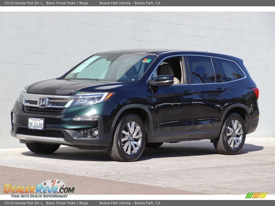 2019 Honda Pilot EX-L Black Forest Pearl / Beige Photo #9