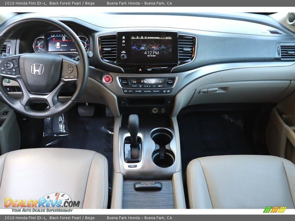 2019 Honda Pilot EX-L Black Forest Pearl / Beige Photo #15