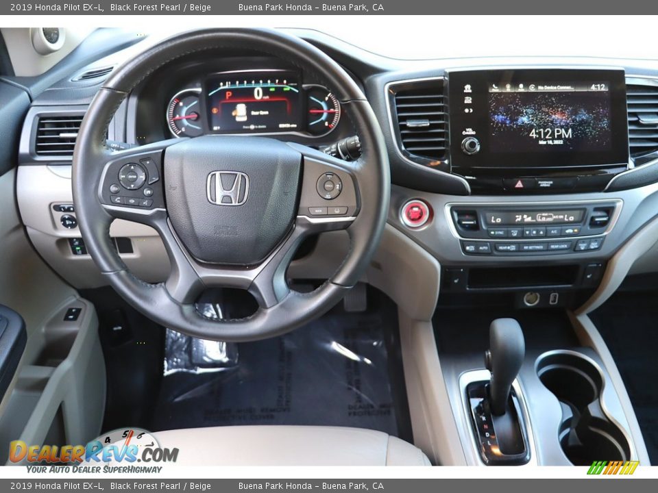 2019 Honda Pilot EX-L Black Forest Pearl / Beige Photo #16