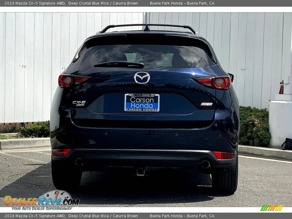 2019 Mazda CX-5 Signature AWD Deep Crystal Blue Mica / Caturra Brown Photo #5