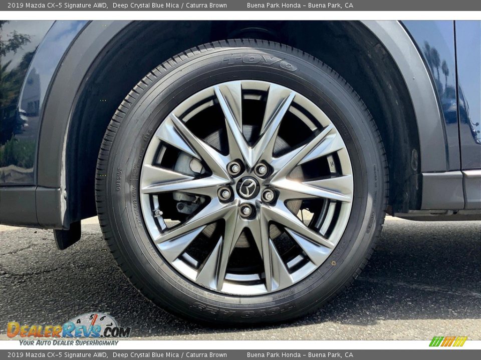 2019 Mazda CX-5 Signature AWD Deep Crystal Blue Mica / Caturra Brown Photo #10
