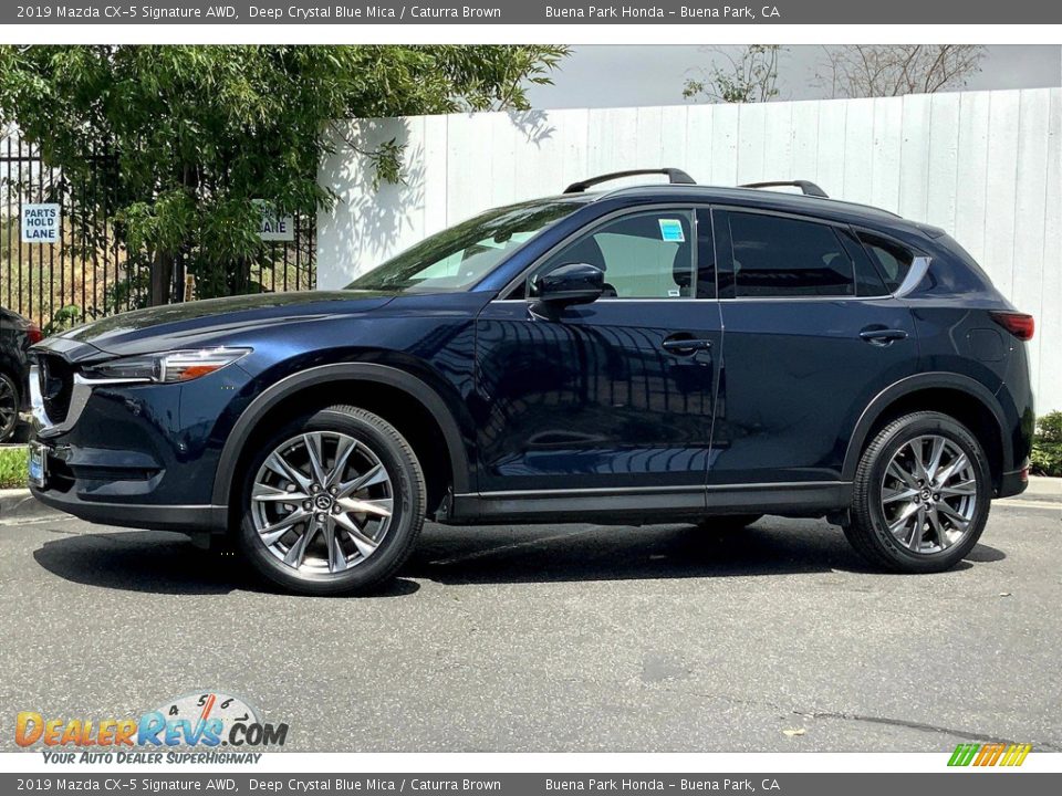 2019 Mazda CX-5 Signature AWD Deep Crystal Blue Mica / Caturra Brown Photo #14