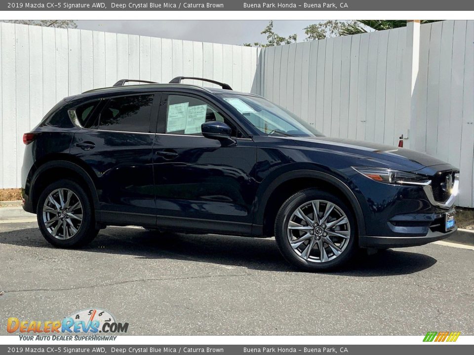 2019 Mazda CX-5 Signature AWD Deep Crystal Blue Mica / Caturra Brown Photo #36