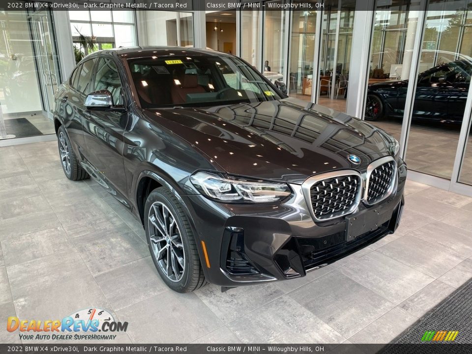 2022 BMW X4 xDrive30i Dark Graphite Metallic / Tacora Red Photo #1