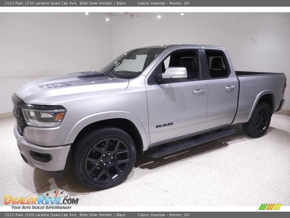 2020 Ram 1500 Laramie Quad Cab 4x4 Billet Silver Metallic / Black Photo #3