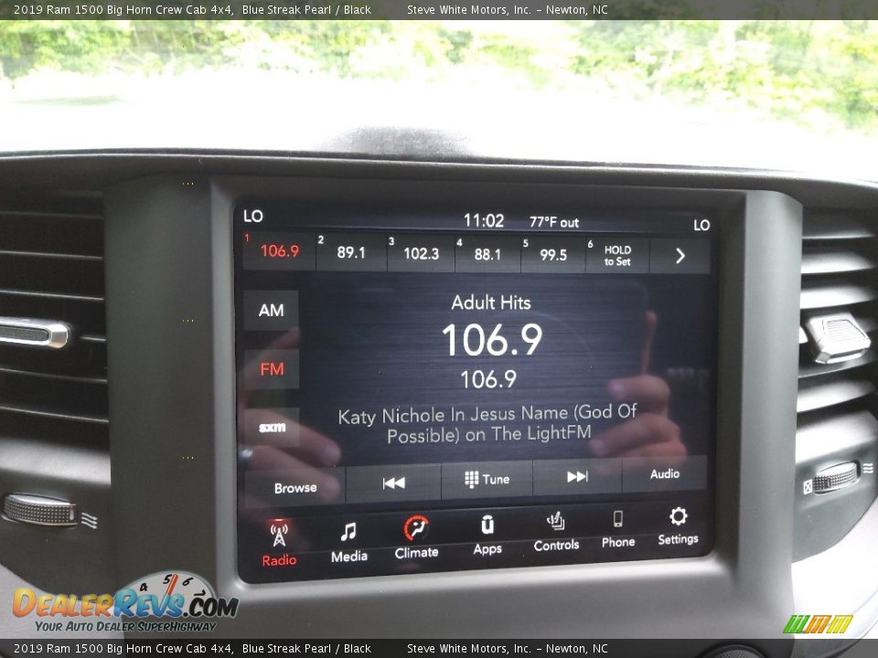 2019 Ram 1500 Big Horn Crew Cab 4x4 Blue Streak Pearl / Black Photo #25