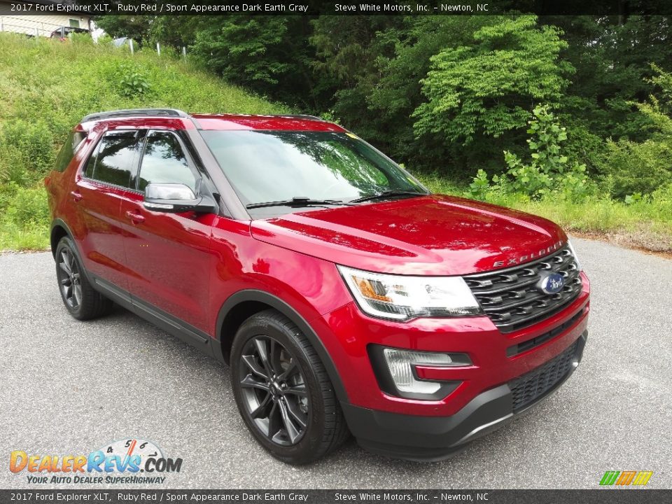 2017 Ford Explorer XLT Ruby Red / Sport Appearance Dark Earth Gray Photo #4