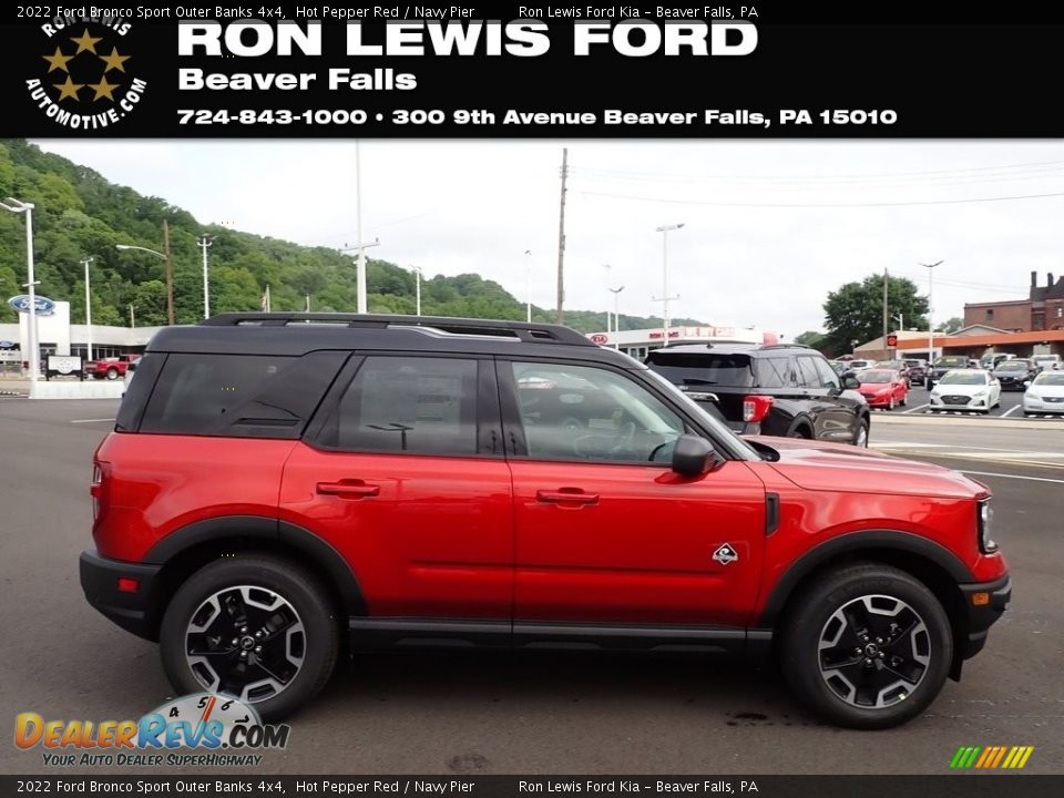 2022 Ford Bronco Sport Outer Banks 4x4 Hot Pepper Red / Navy Pier Photo #1
