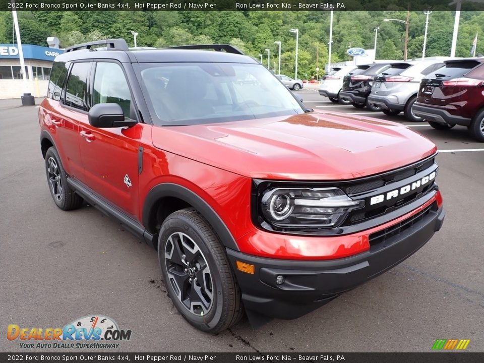 2022 Ford Bronco Sport Outer Banks 4x4 Hot Pepper Red / Navy Pier Photo #2