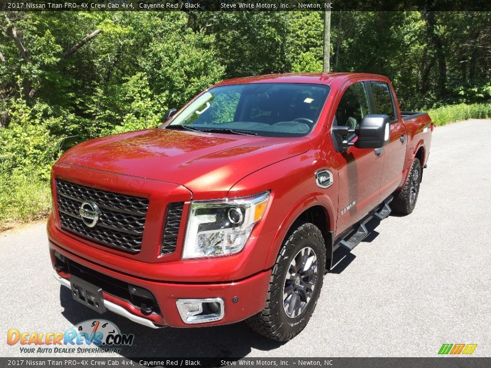 2017 Nissan Titan PRO-4X Crew Cab 4x4 Cayenne Red / Black Photo #2