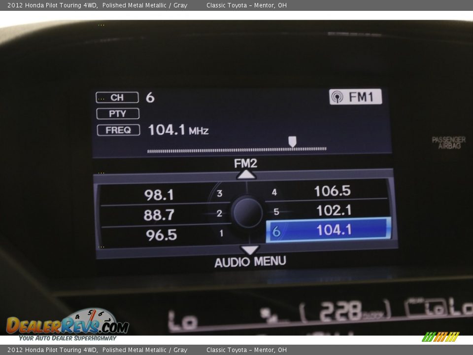 2012 Honda Pilot Touring 4WD Polished Metal Metallic / Gray Photo #12