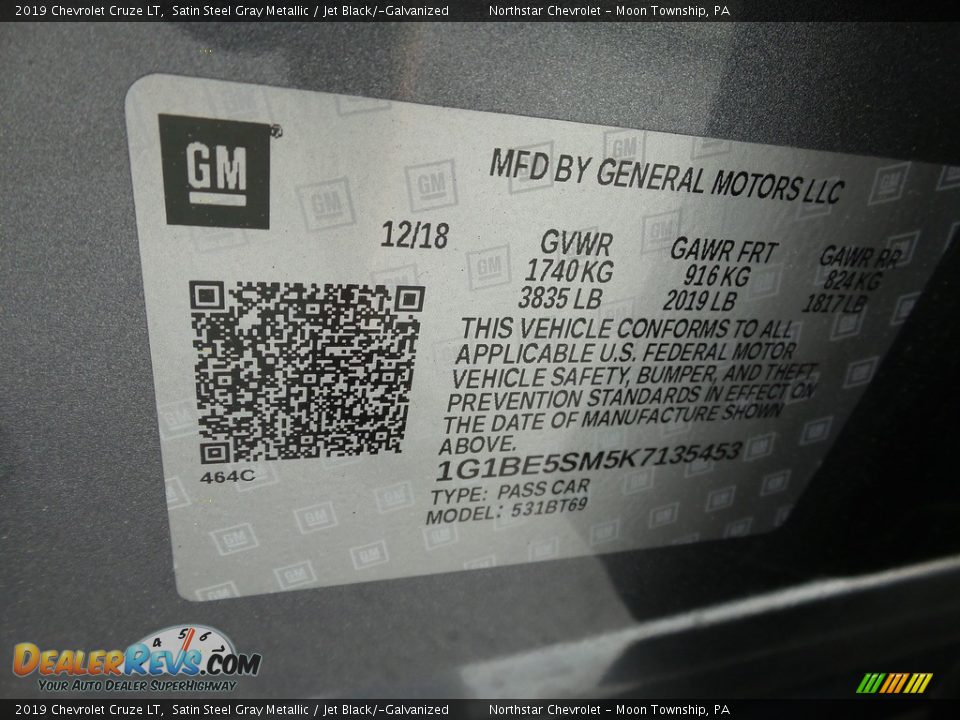 2019 Chevrolet Cruze LT Satin Steel Gray Metallic / Jet Black/­Galvanized Photo #28