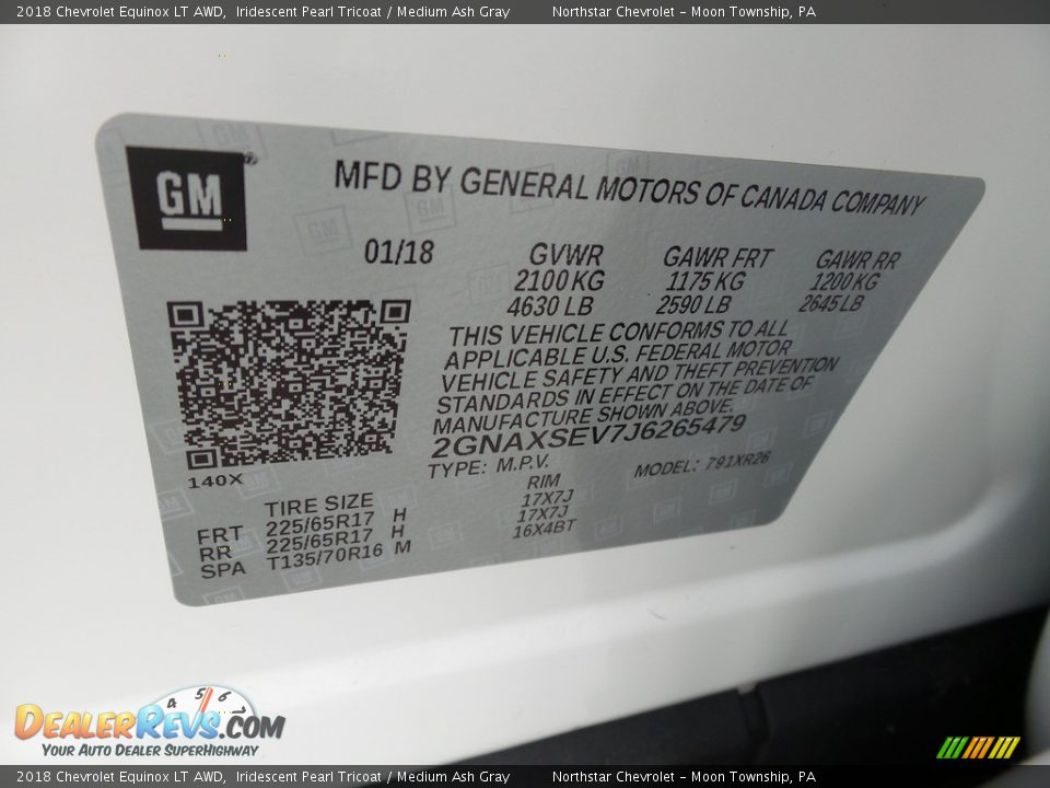 2018 Chevrolet Equinox LT AWD Iridescent Pearl Tricoat / Medium Ash Gray Photo #28