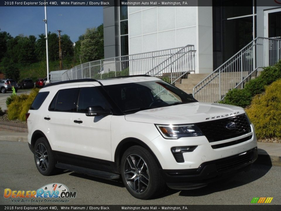 2018 Ford Explorer Sport 4WD White Platinum / Ebony Black Photo #1