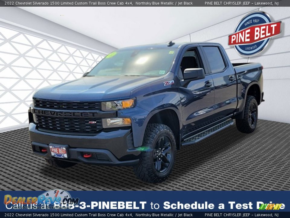 2022 Chevrolet Silverado 1500 Limited Custom Trail Boss Crew Cab 4x4 Northsky Blue Metallic / Jet Black Photo #1