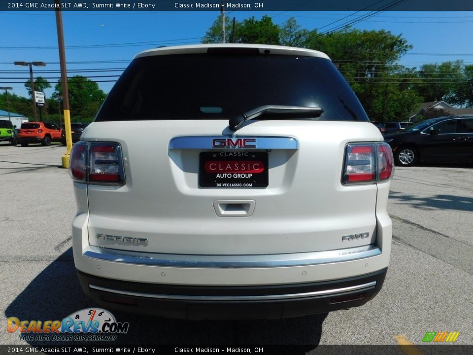 2014 GMC Acadia SLT AWD Summit White / Ebony Photo #4