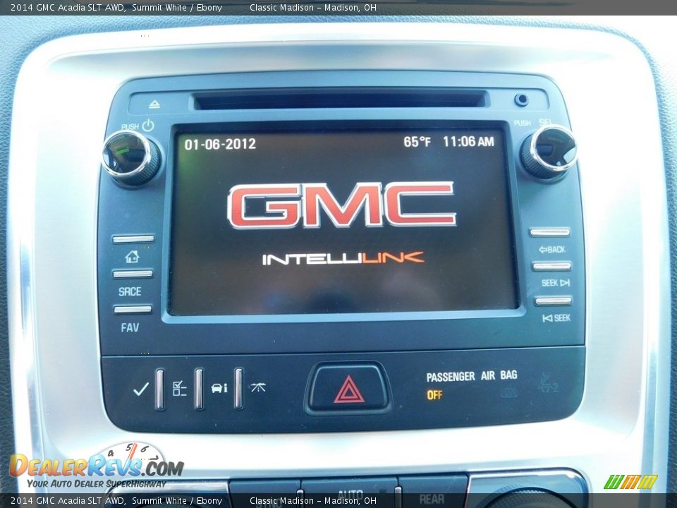 2014 GMC Acadia SLT AWD Summit White / Ebony Photo #12