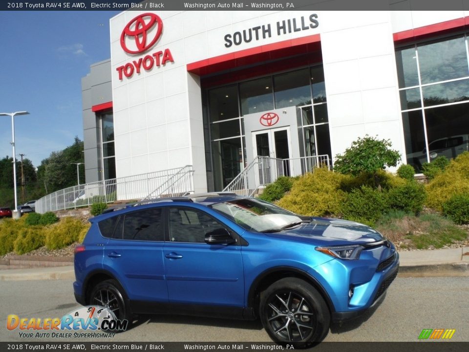 2018 Toyota RAV4 SE AWD Electric Storm Blue / Black Photo #2