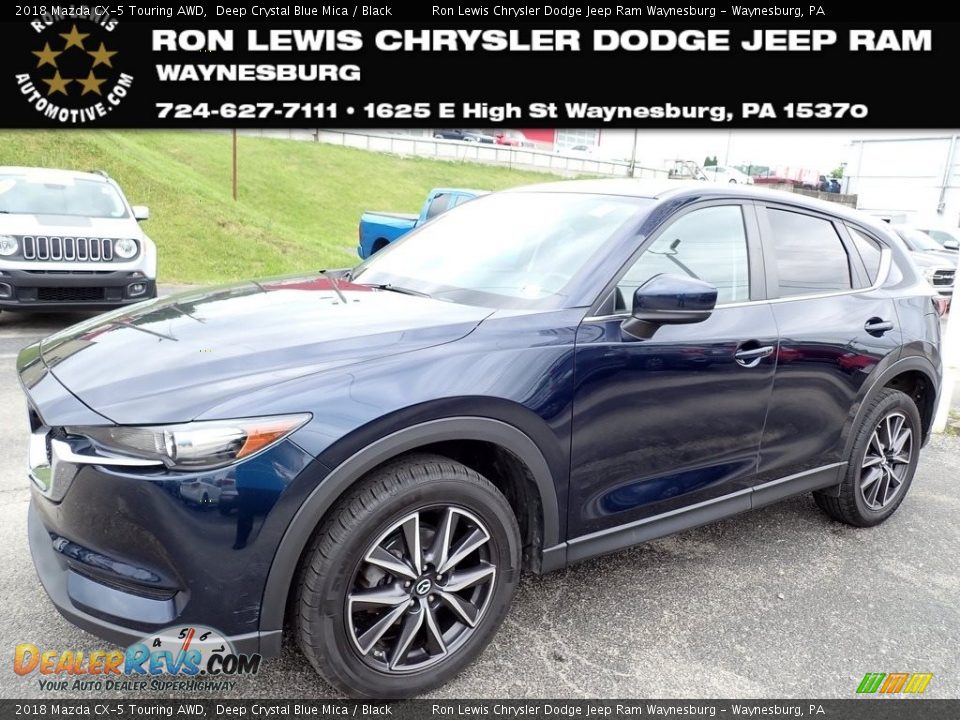 2018 Mazda CX-5 Touring AWD Deep Crystal Blue Mica / Black Photo #1