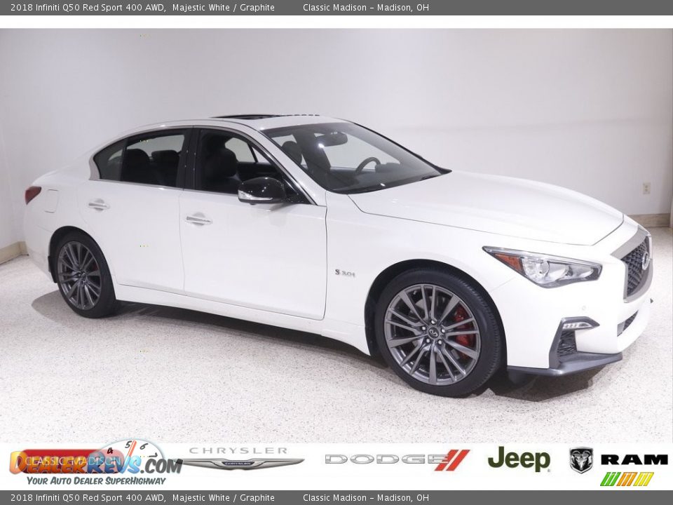 2018 Infiniti Q50 Red Sport 400 AWD Majestic White / Graphite Photo #1