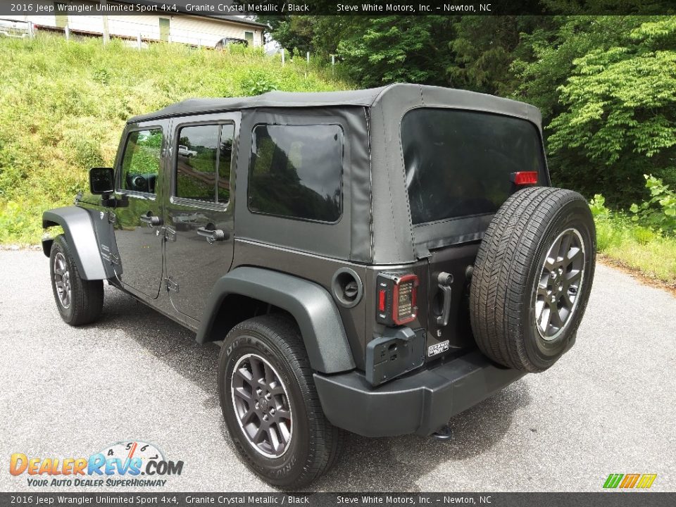 2016 Jeep Wrangler Unlimited Sport 4x4 Granite Crystal Metallic / Black Photo #8