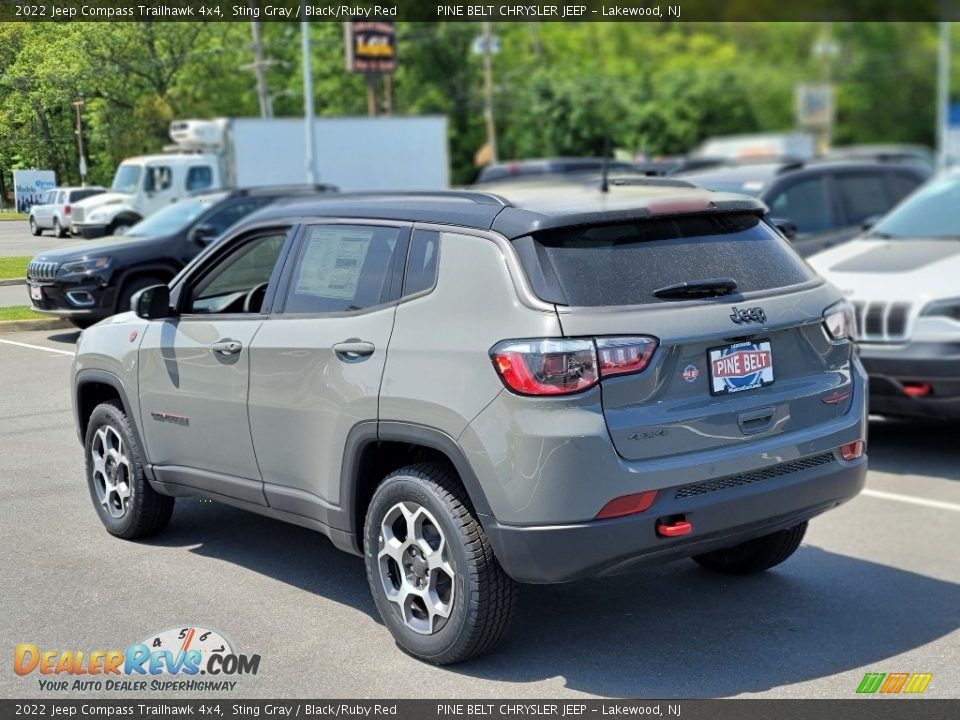 2022 Jeep Compass Trailhawk 4x4 Sting Gray / Black/Ruby Red Photo #4