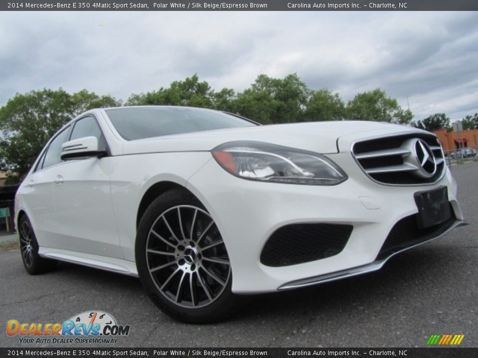2014 Mercedes-Benz E 350 4Matic Sport Sedan Polar White / Silk Beige/Espresso Brown Photo #2