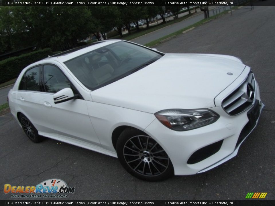 2014 Mercedes-Benz E 350 4Matic Sport Sedan Polar White / Silk Beige/Espresso Brown Photo #3