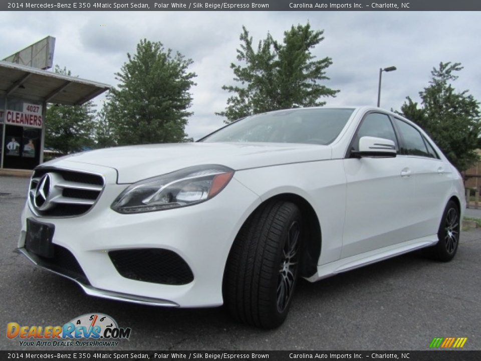 2014 Mercedes-Benz E 350 4Matic Sport Sedan Polar White / Silk Beige/Espresso Brown Photo #6
