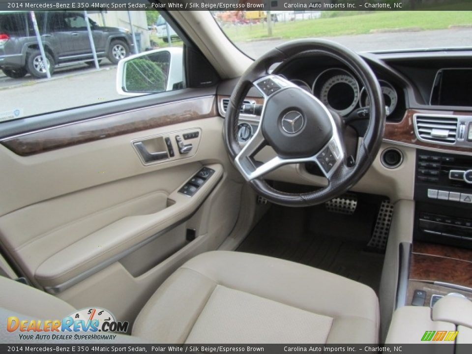 2014 Mercedes-Benz E 350 4Matic Sport Sedan Polar White / Silk Beige/Espresso Brown Photo #12