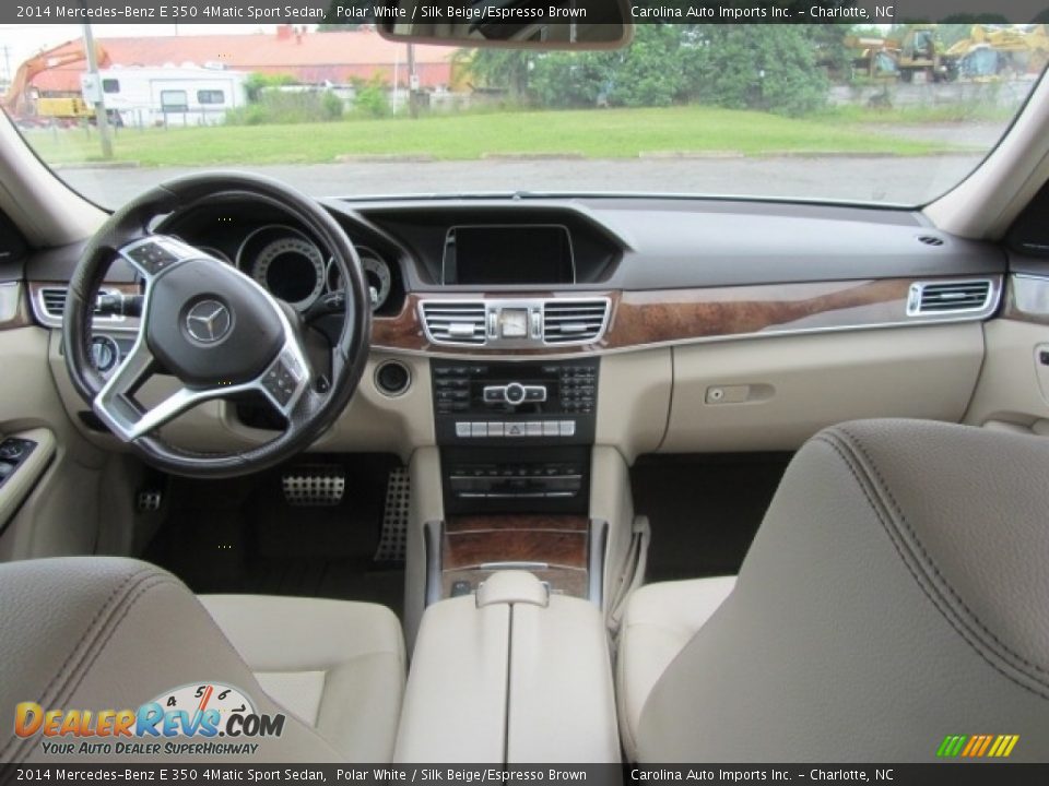 2014 Mercedes-Benz E 350 4Matic Sport Sedan Polar White / Silk Beige/Espresso Brown Photo #13