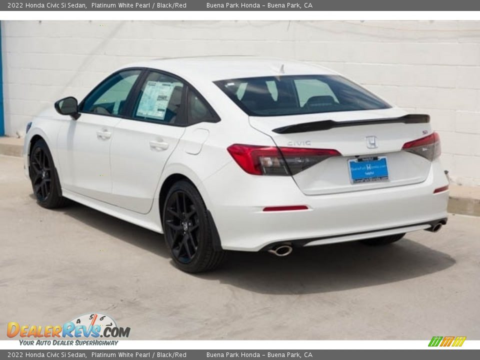 2022 Honda Civic Si Sedan Platinum White Pearl / Black/Red Photo #2