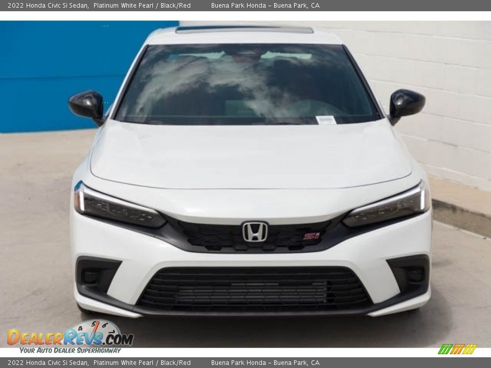 2022 Honda Civic Si Sedan Platinum White Pearl / Black/Red Photo #3