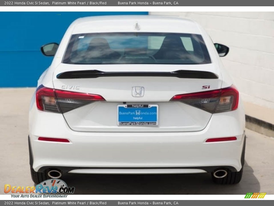 2022 Honda Civic Si Sedan Platinum White Pearl / Black/Red Photo #5