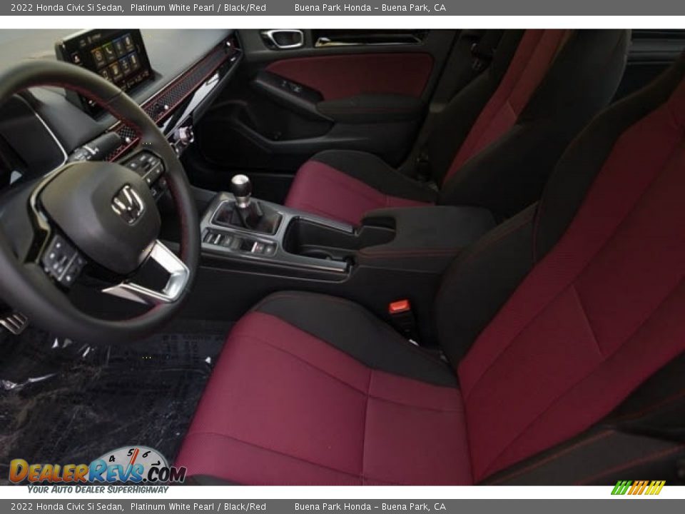 2022 Honda Civic Si Sedan Platinum White Pearl / Black/Red Photo #15