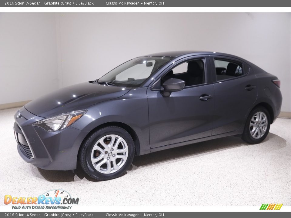 2016 Scion iA Sedan Graphite (Gray) / Blue/Black Photo #3