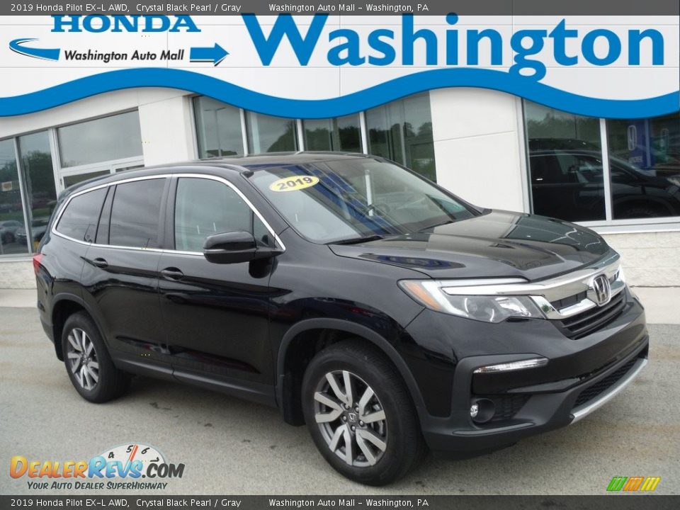 2019 Honda Pilot EX-L AWD Crystal Black Pearl / Gray Photo #1