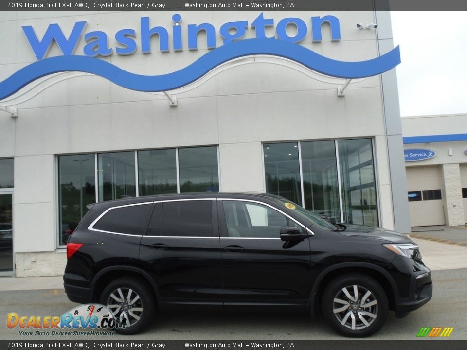 2019 Honda Pilot EX-L AWD Crystal Black Pearl / Gray Photo #2