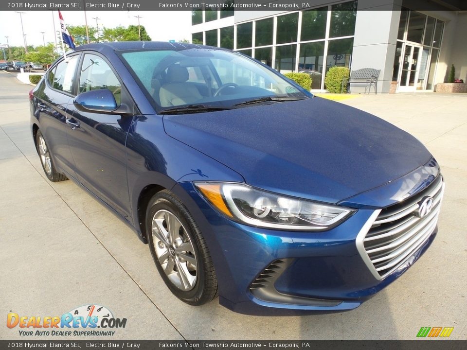 2018 Hyundai Elantra SEL Electric Blue / Gray Photo #8