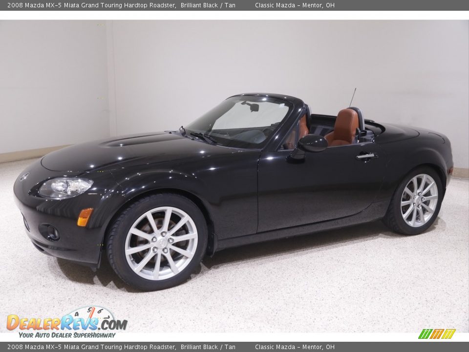 2008 Mazda MX-5 Miata Grand Touring Hardtop Roadster Brilliant Black / Tan Photo #4